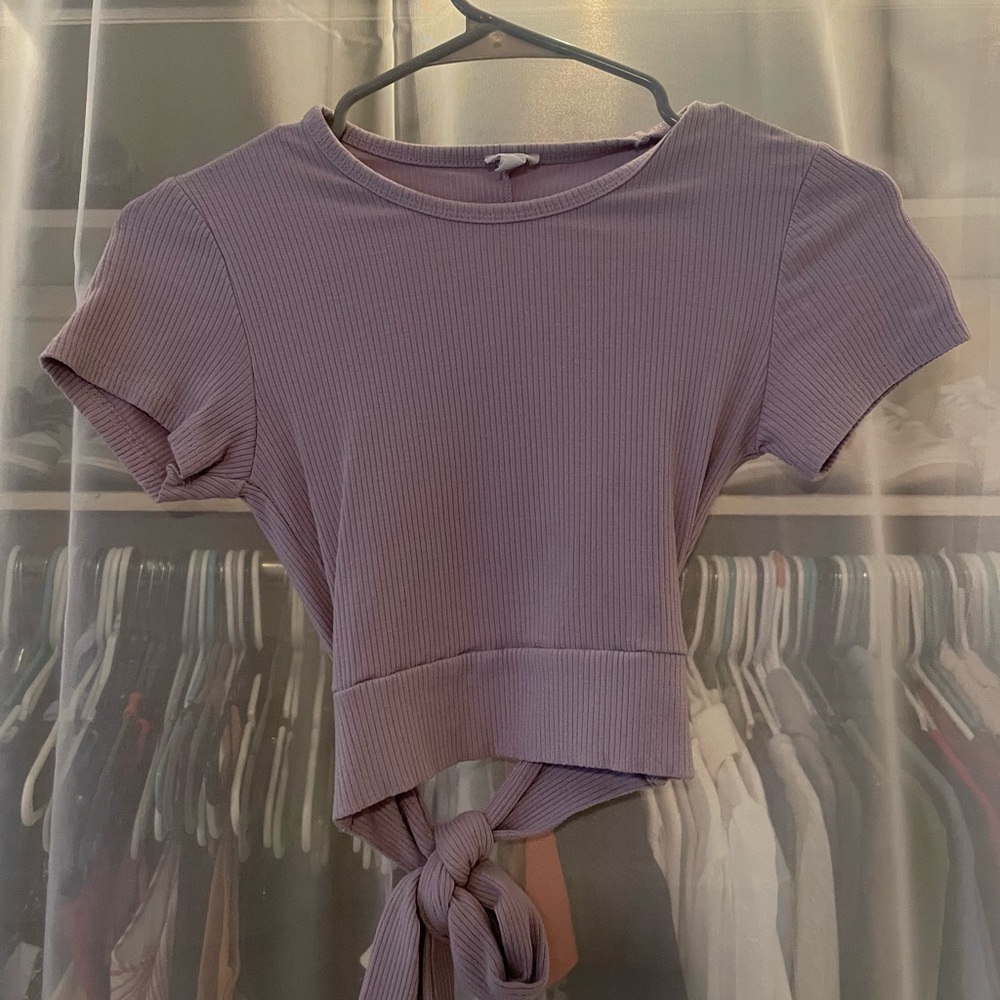 GARAGE cropped tie back shirt